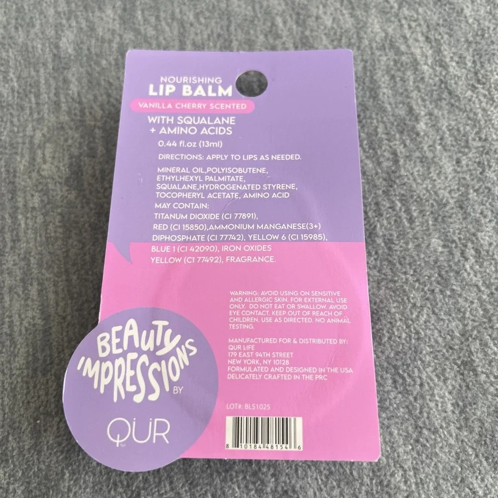 Beauty‎ Impressions Nourishing Lip Balm Vanilla Cherry Viral TikTok Squalane New